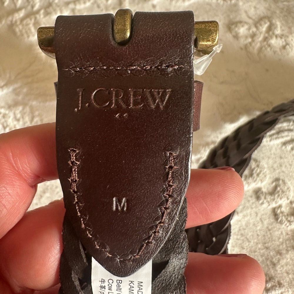 JCrew men’s brown woven belt size medium nwt